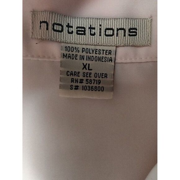 Notations Vintage Light Pink Button Front Long Sleeve Shirt with Embroidery Size - Picture 4 of 9